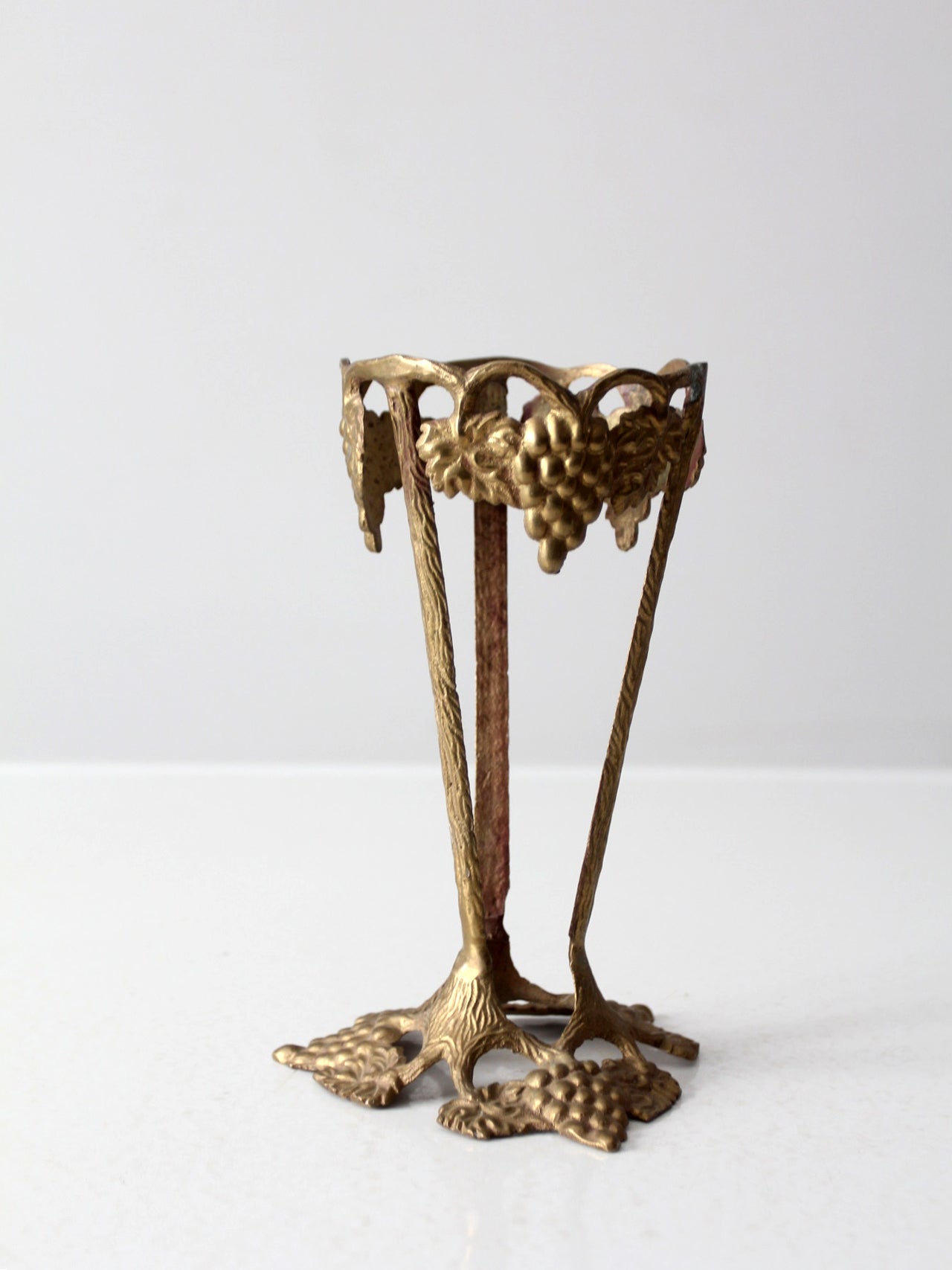 vintage brass grapevine stand