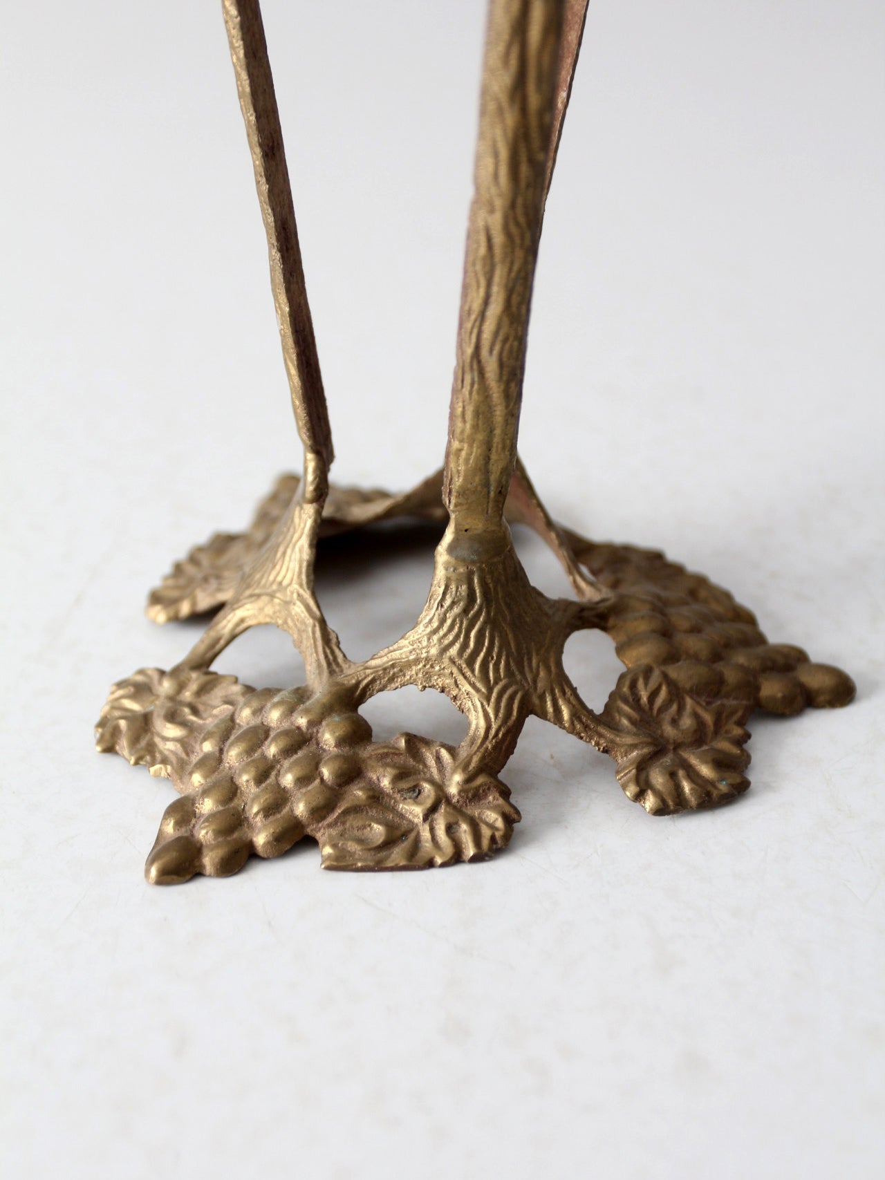 vintage brass grapevine stand