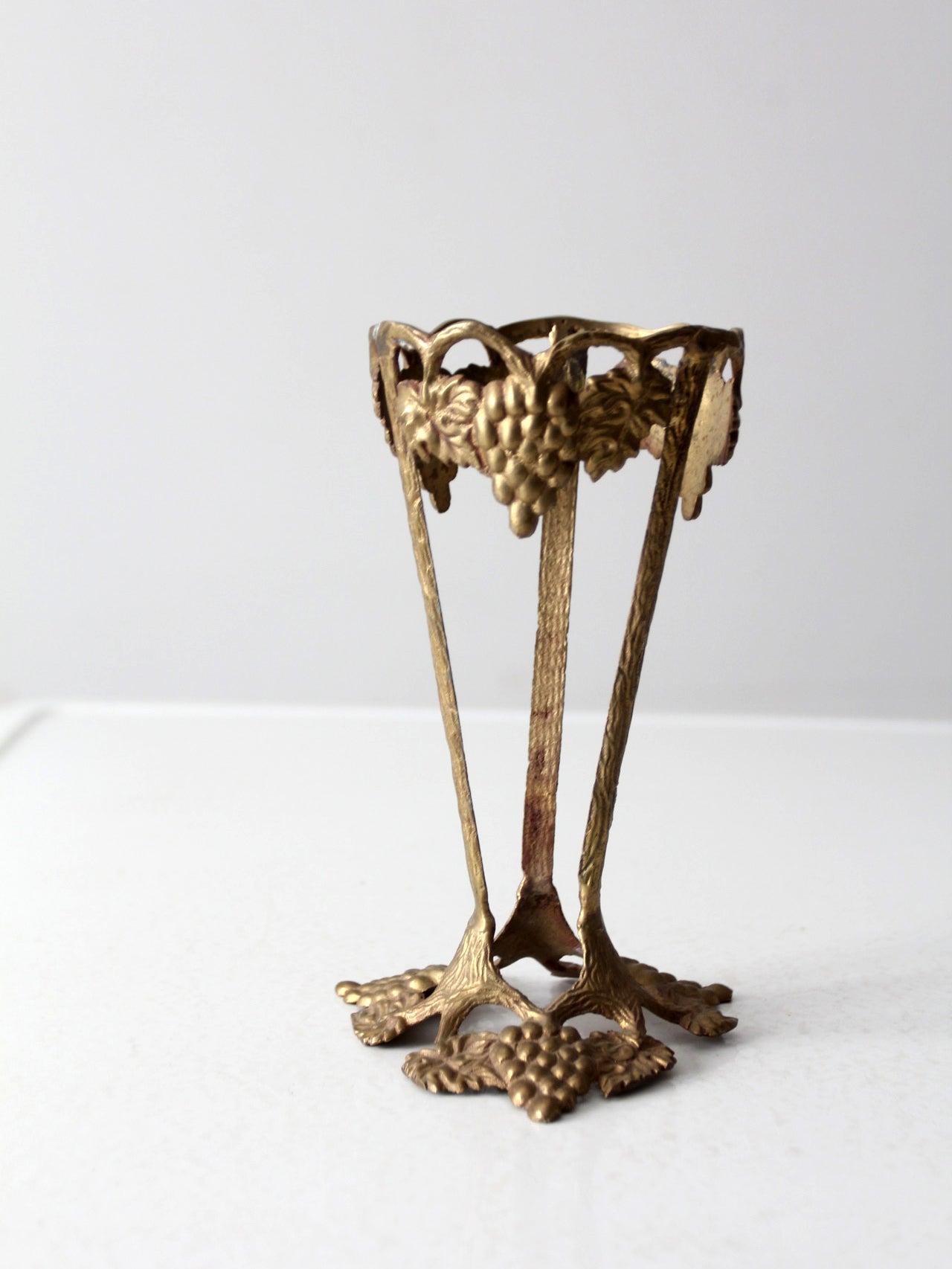 vintage brass grapevine stand