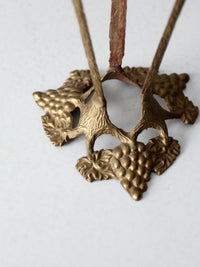 vintage brass grapevine stand