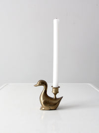 vintage brass duck candlestick holder