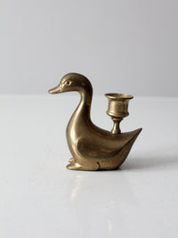 vintage brass duck candlestick holder