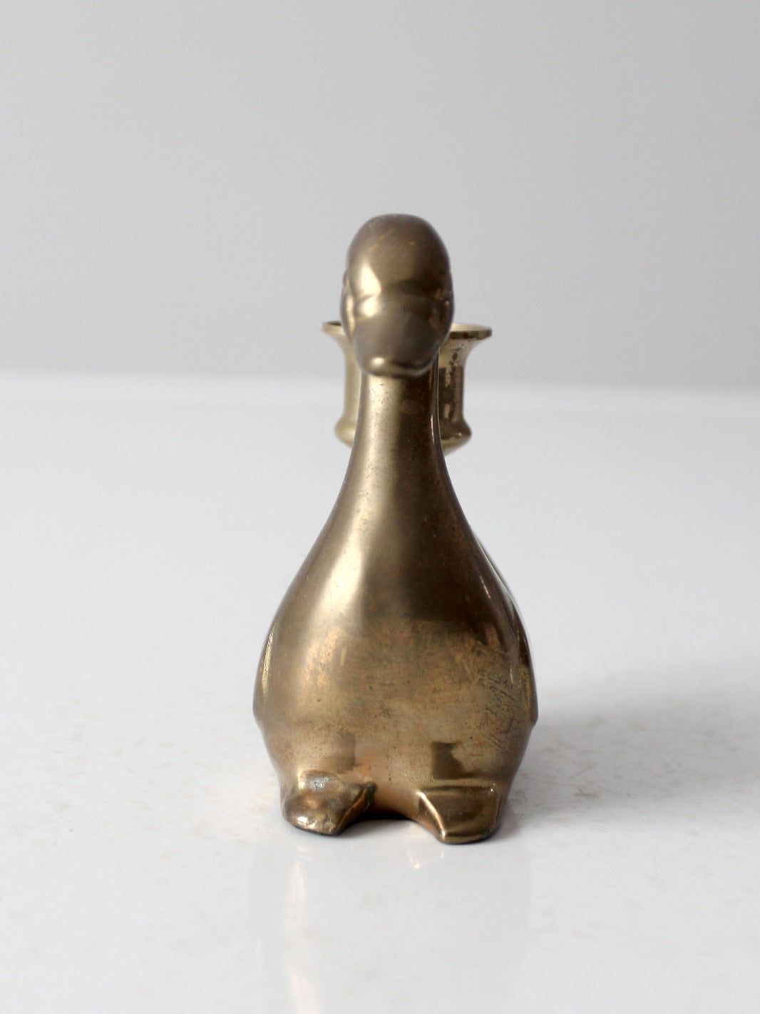 vintage brass duck candlestick holder