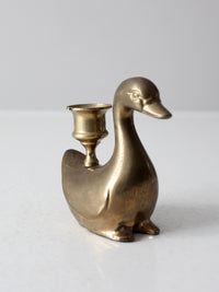 vintage brass duck candlestick holder