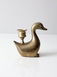vintage brass duck candlestick holder