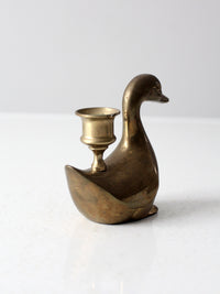 vintage brass duck candlestick holder