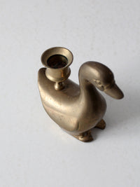 vintage brass duck candlestick holder