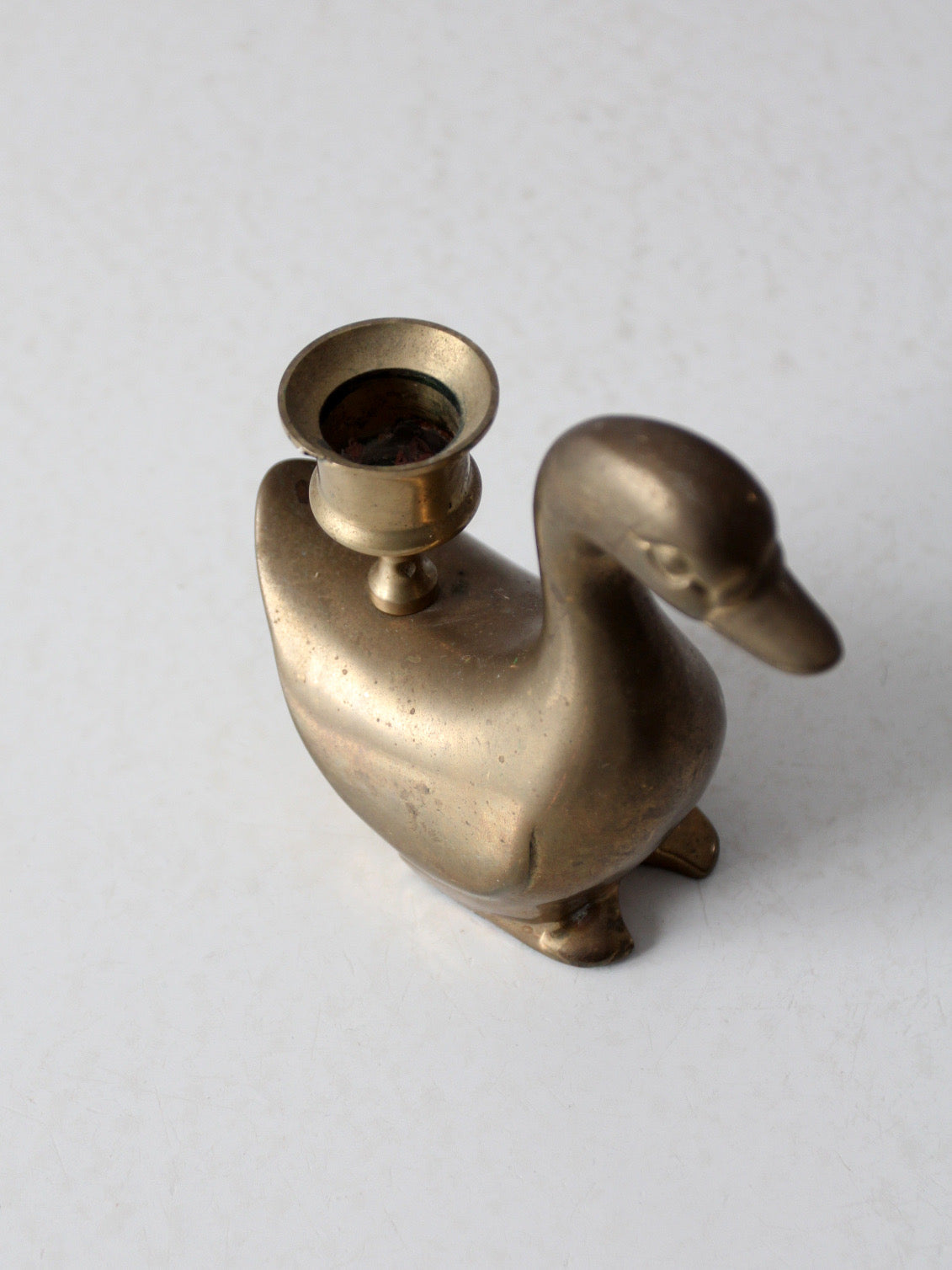 vintage brass duck candlestick holder