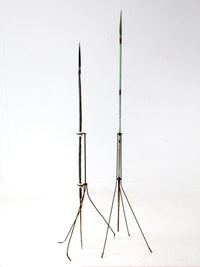 antique American lightning rods pair