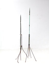 antique American lightning rods pair