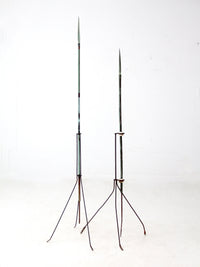 antique American lightning rods pair
