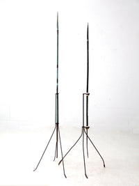 antique American lightning rods pair