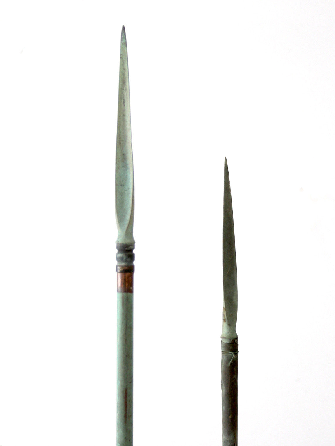 antique American lightning rods pair
