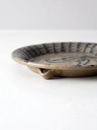 vintage studio pottery hanging plate