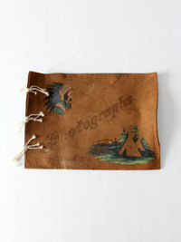 vintage painted suede souvenir album