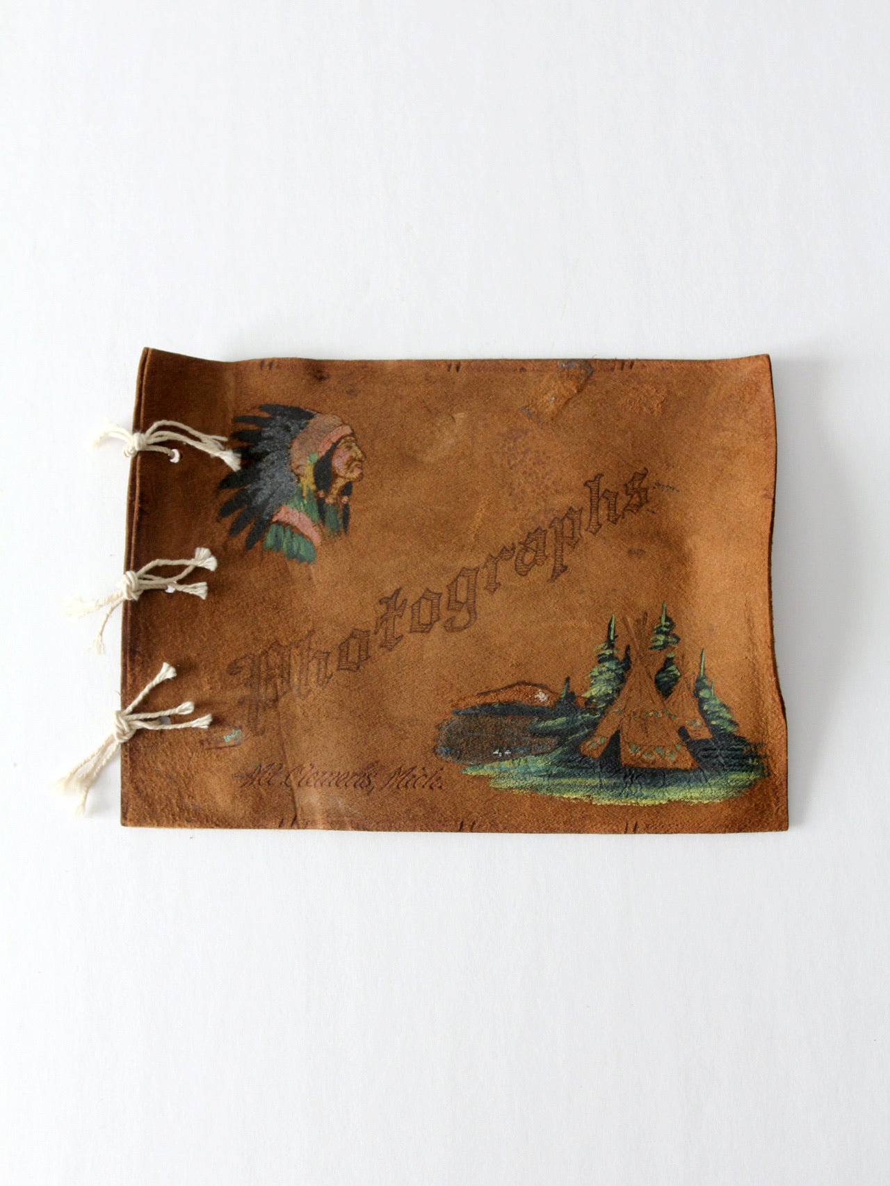 vintage painted suede souvenir album