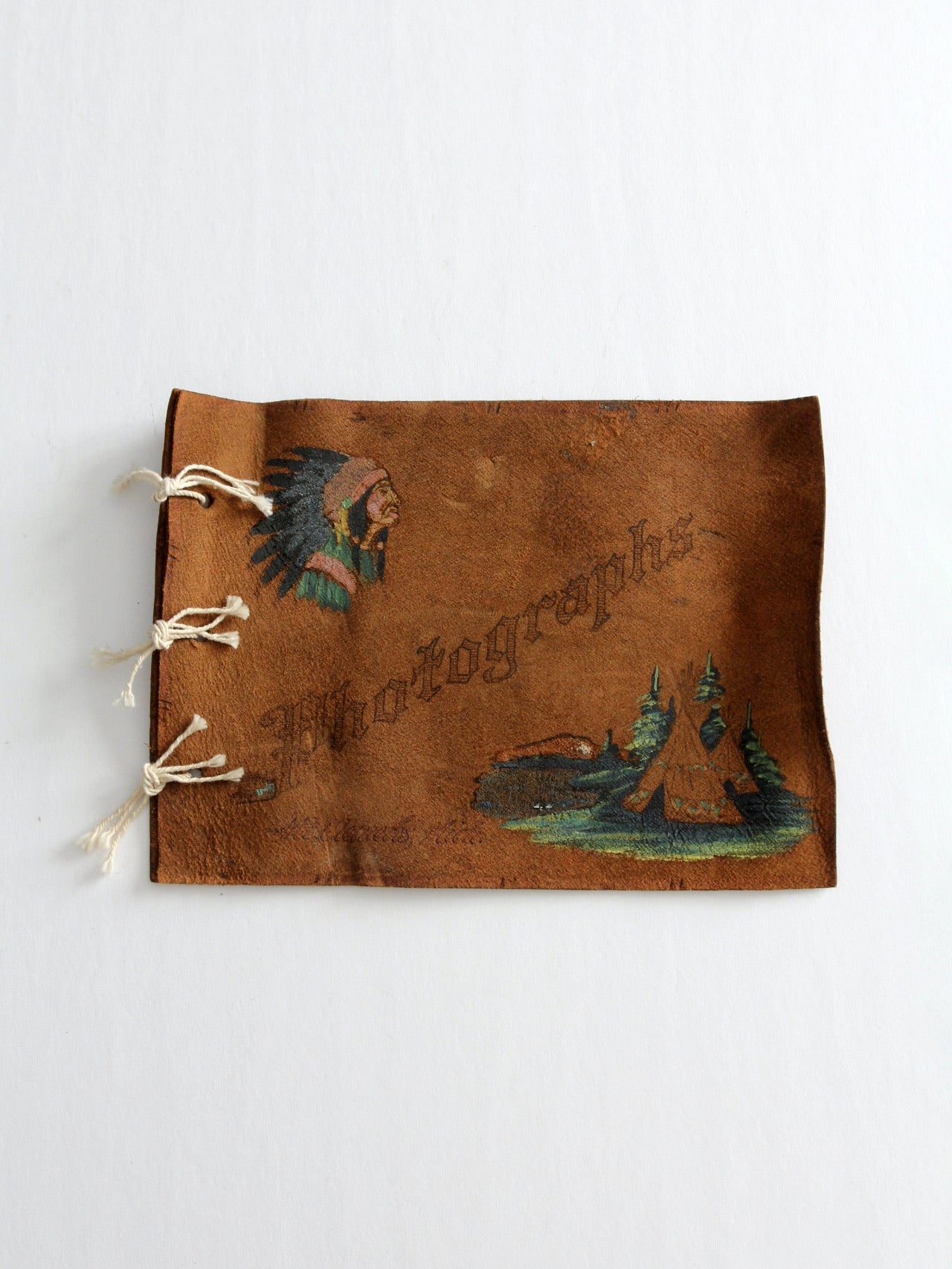 vintage painted suede souvenir album