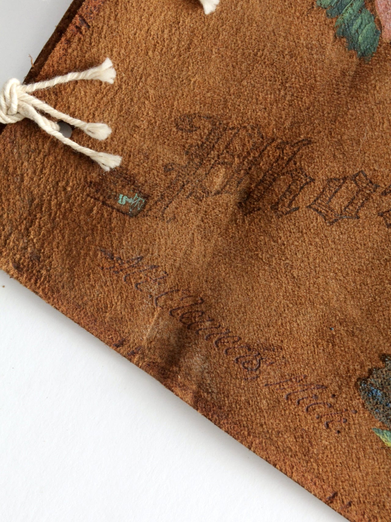 vintage painted suede souvenir album