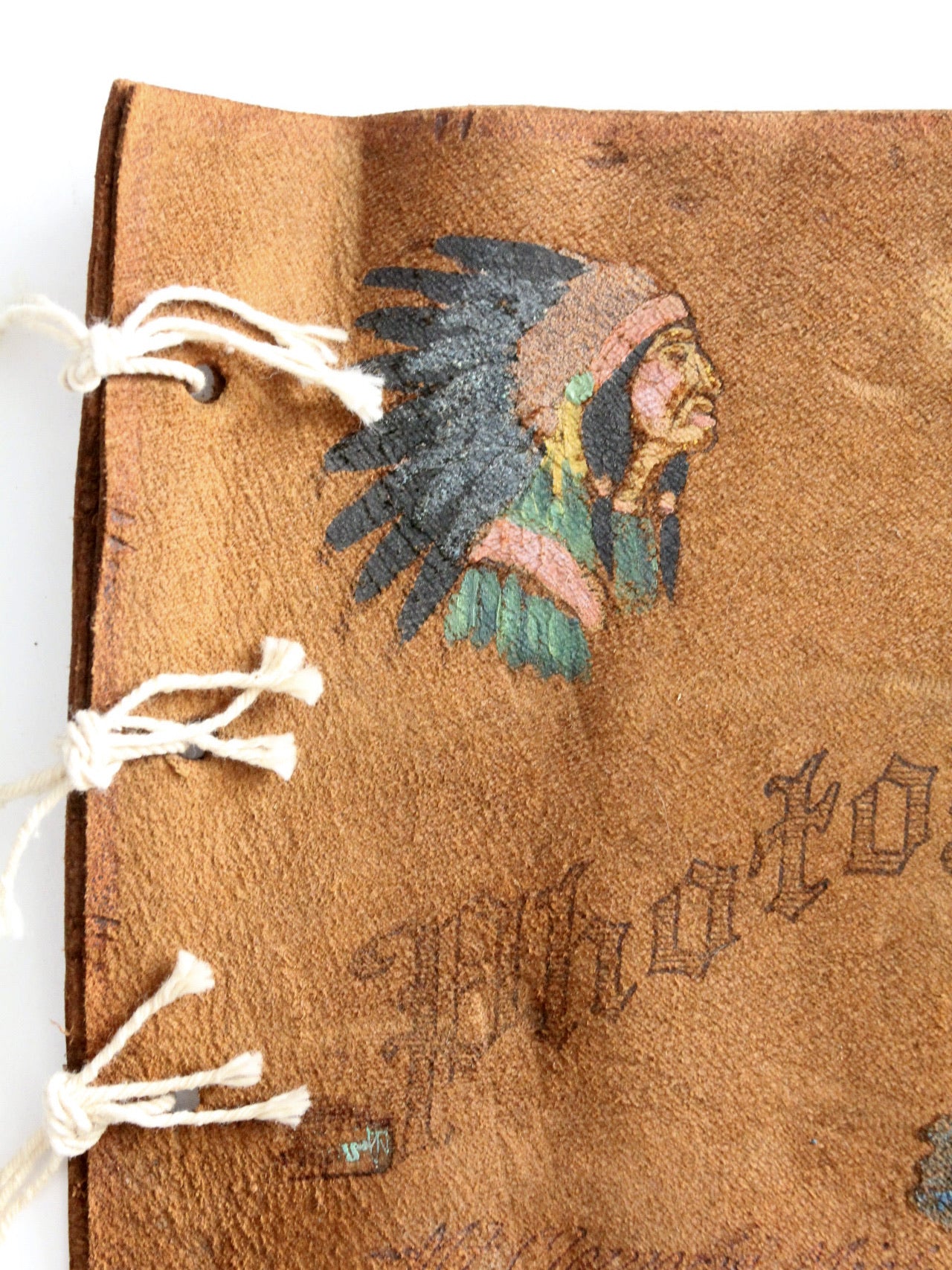 vintage painted suede souvenir album