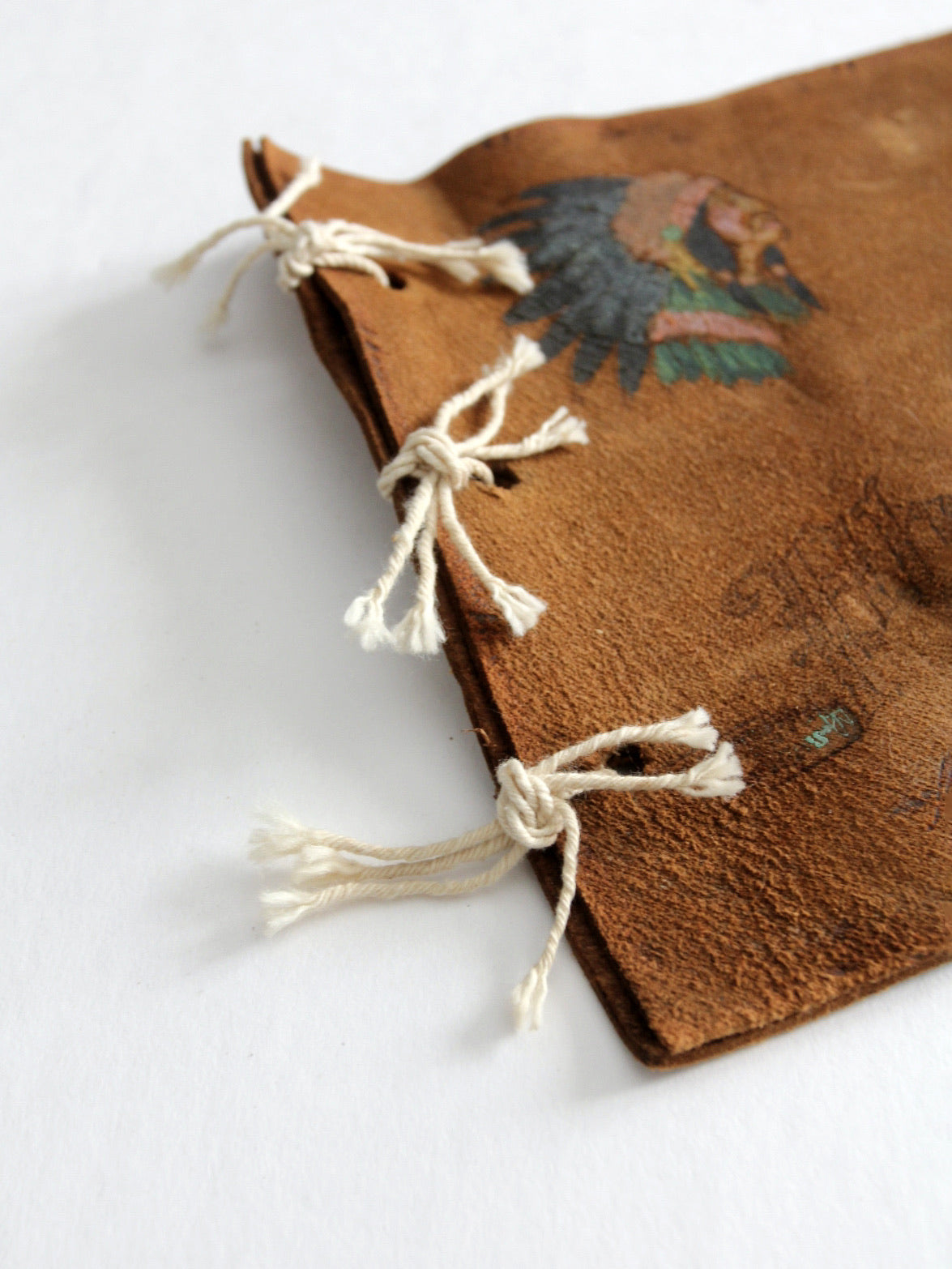 vintage painted suede souvenir album