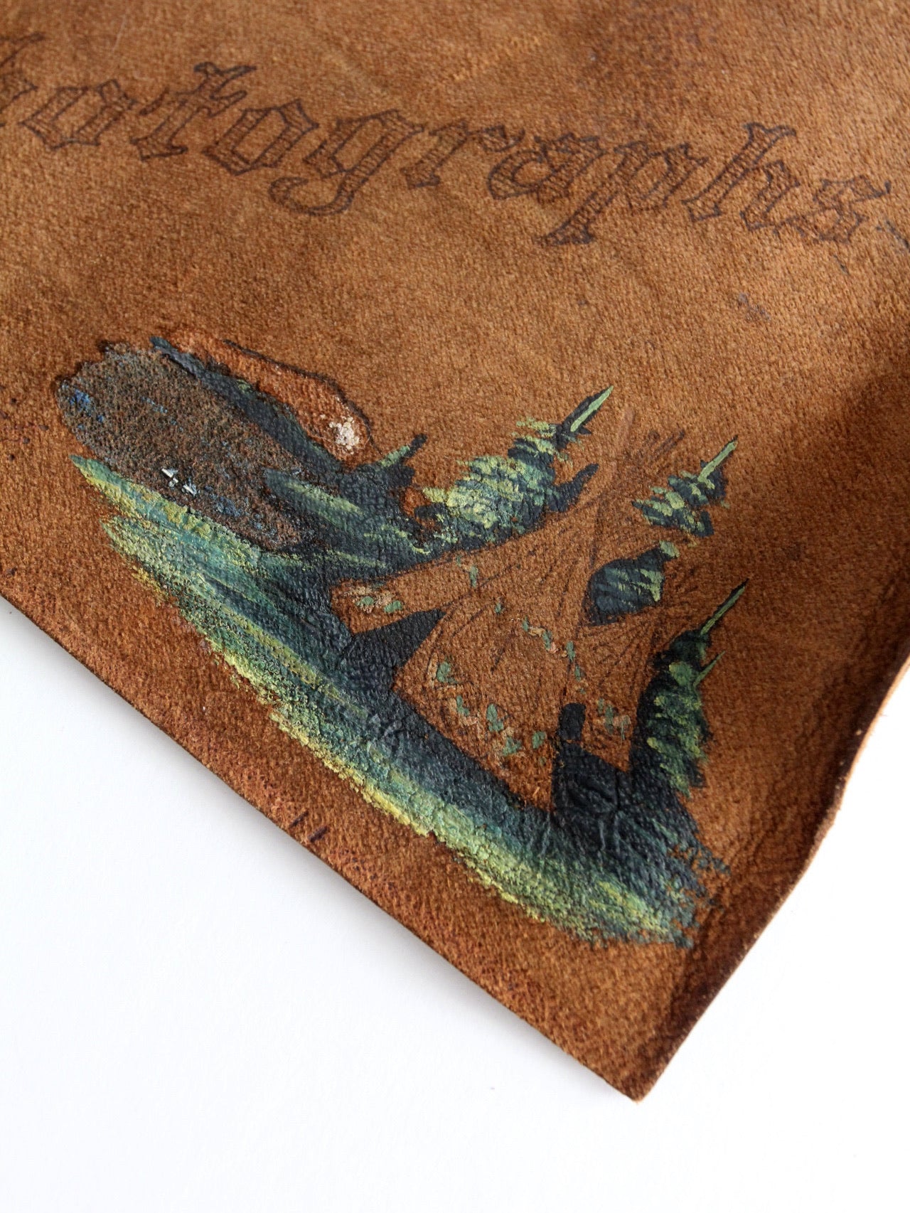 vintage painted suede souvenir album