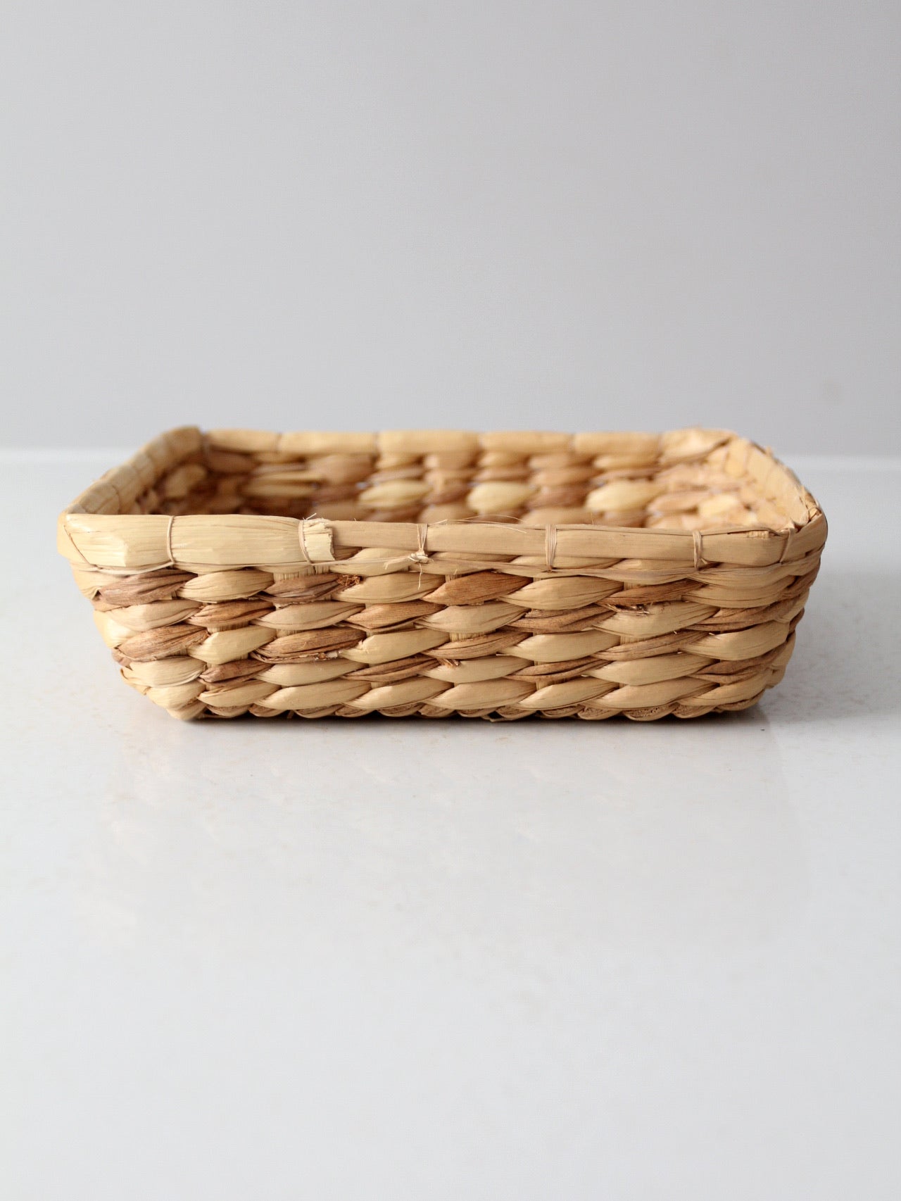 vintage square woven basket