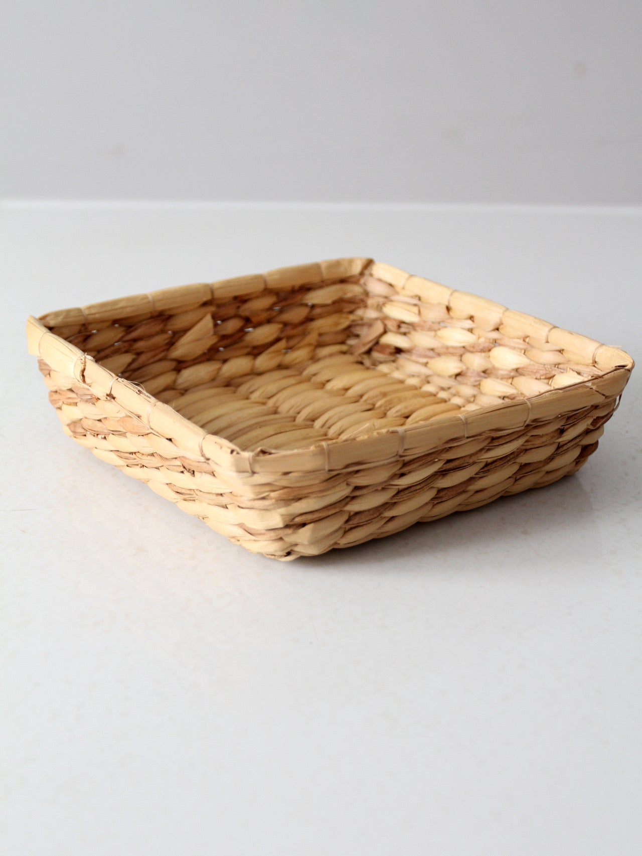 vintage square woven basket