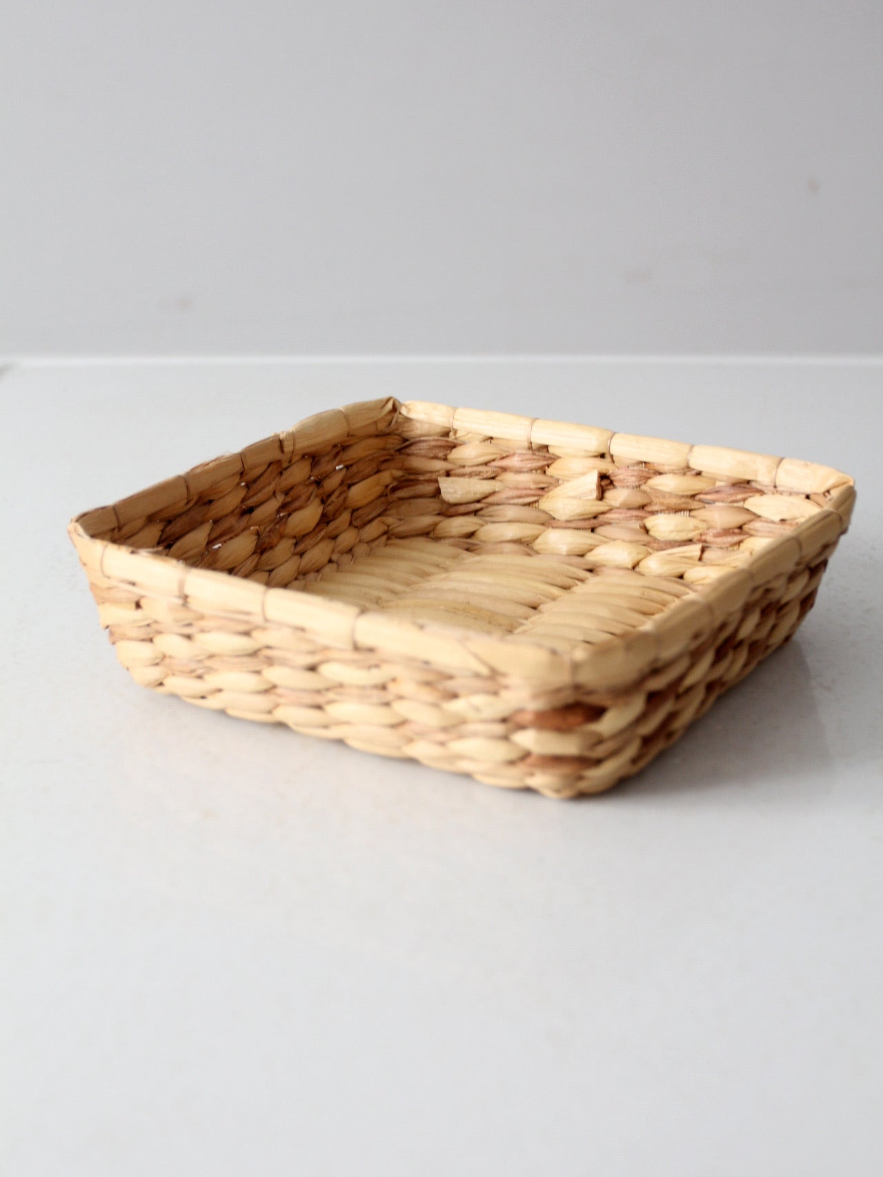 vintage square woven basket