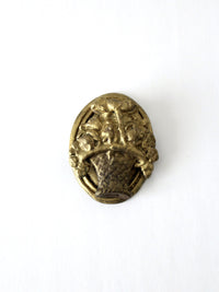 vintage brass flower basket door knocker