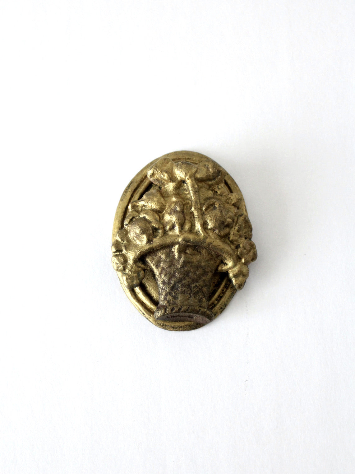 vintage brass flower basket door knocker