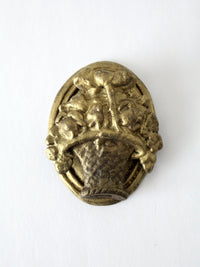 vintage brass flower basket door knocker