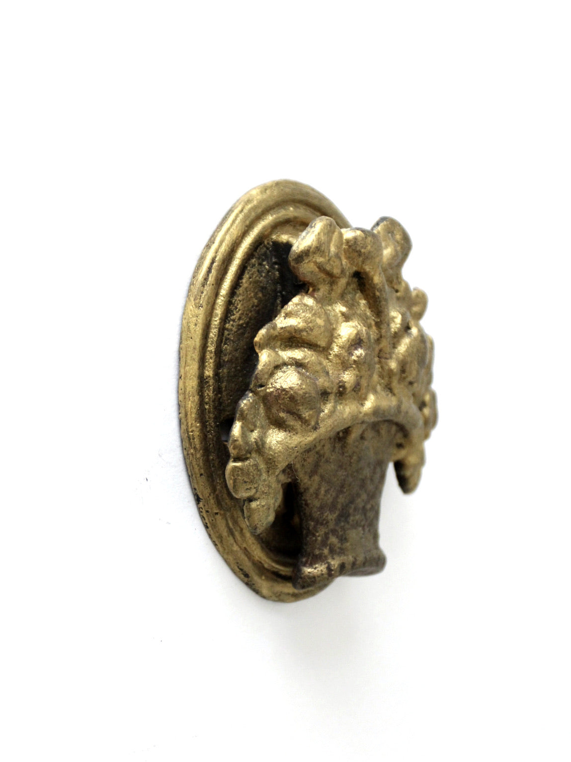 vintage brass flower basket door knocker