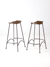 Arthur Umanoff style bar stools pair