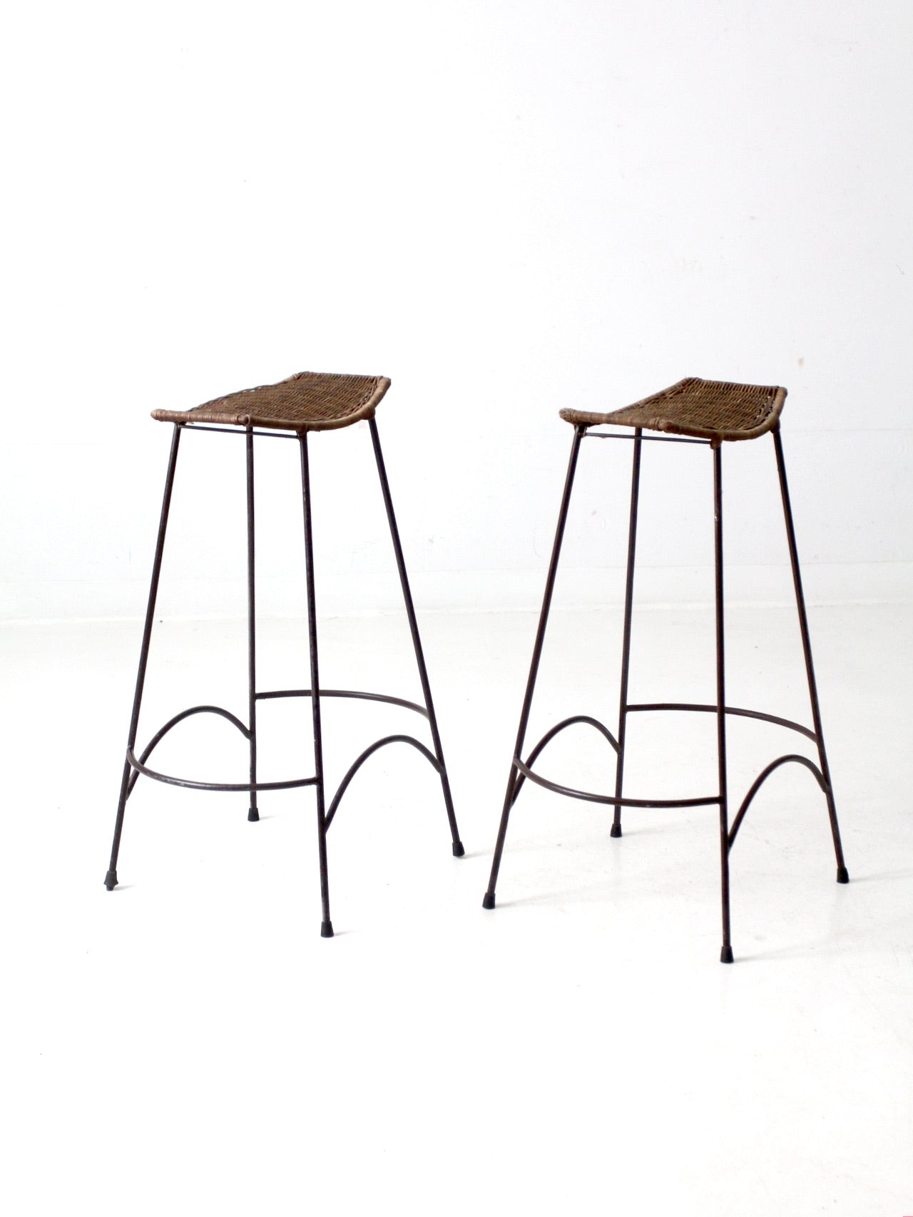 Arthur Umanoff style bar stools pair