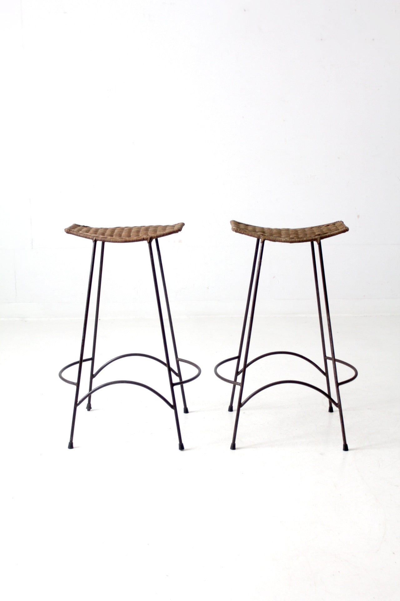 Arthur Umanoff style bar stools pair