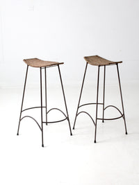 Arthur Umanoff style bar stools pair