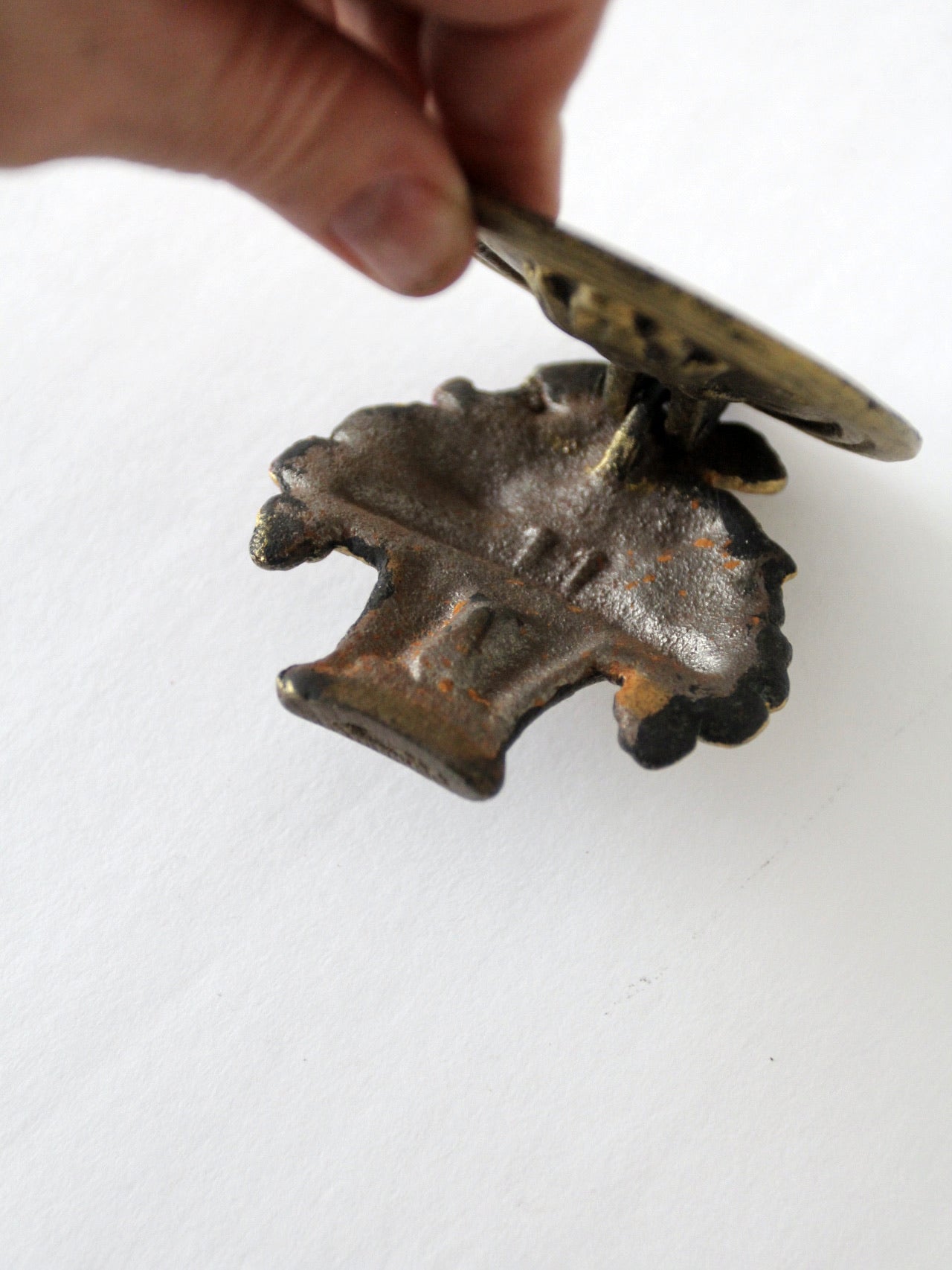 vintage brass flower basket door knocker