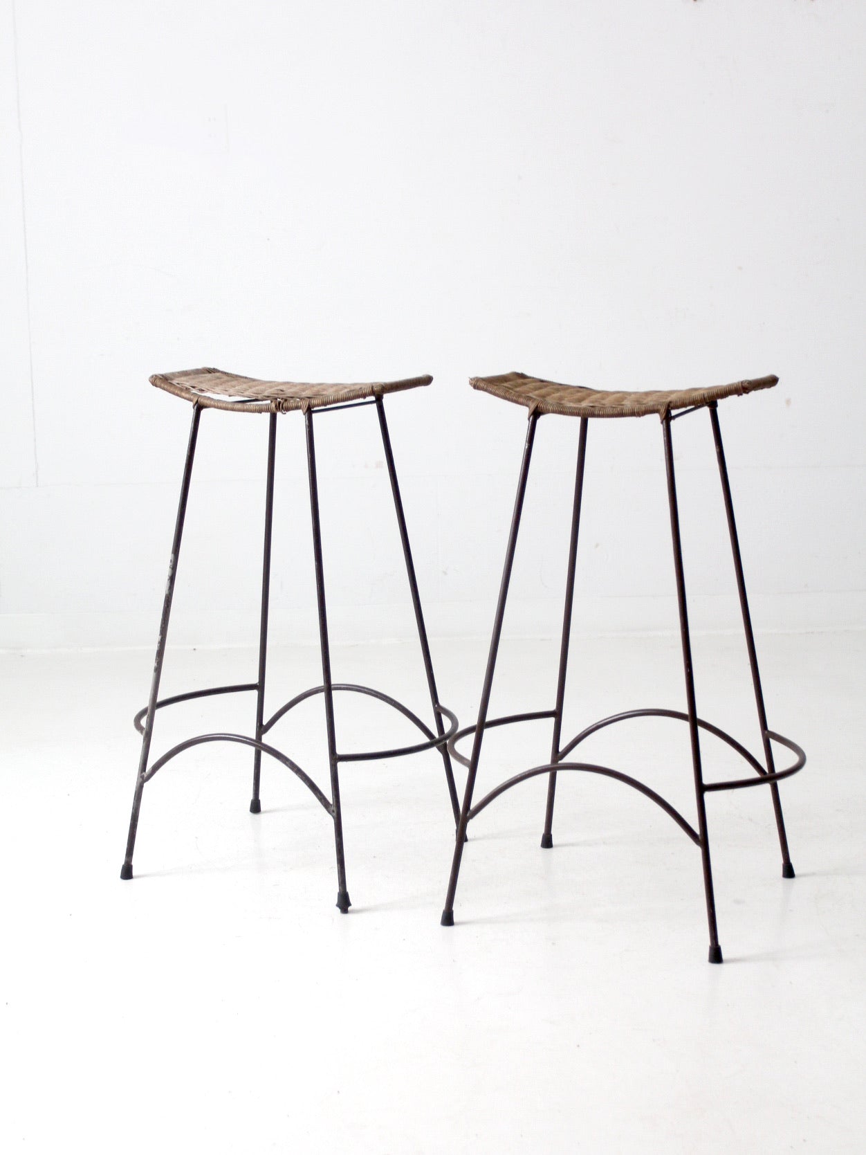 Arthur Umanoff style bar stools pair