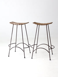 Arthur Umanoff style bar stools pair