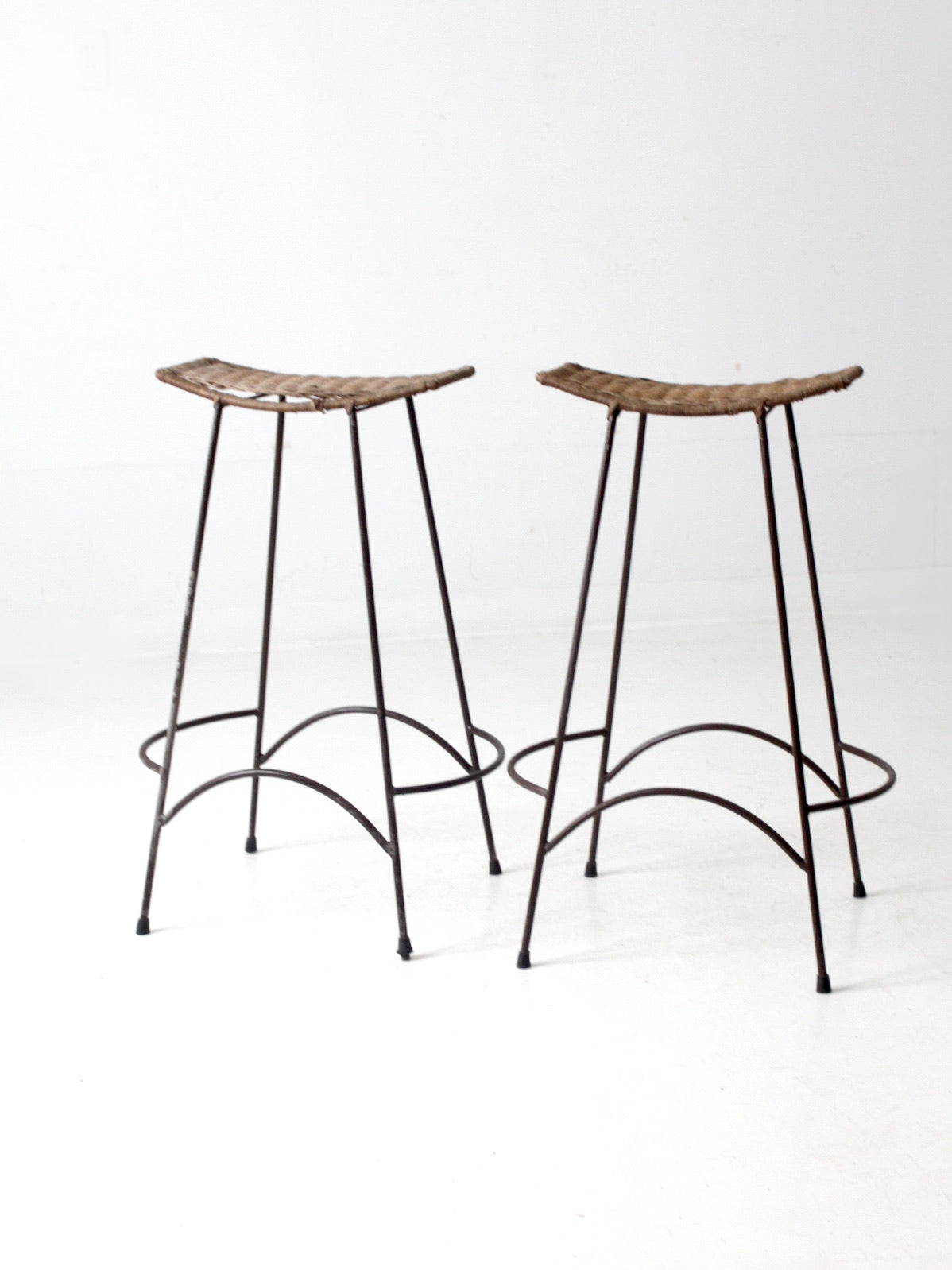 Arthur Umanoff style bar stools pair