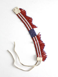vintage American flag beaded choker necklace