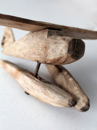 vintage folk art carved wood plane