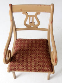 antique lyre back armchair