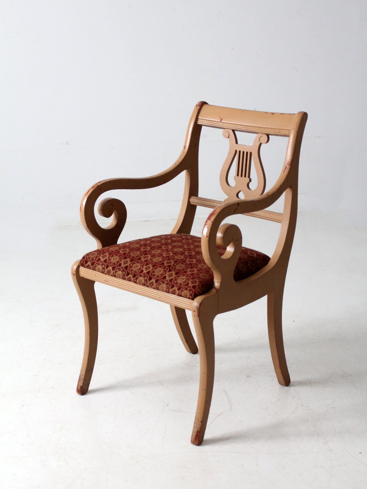 antique lyre back armchair