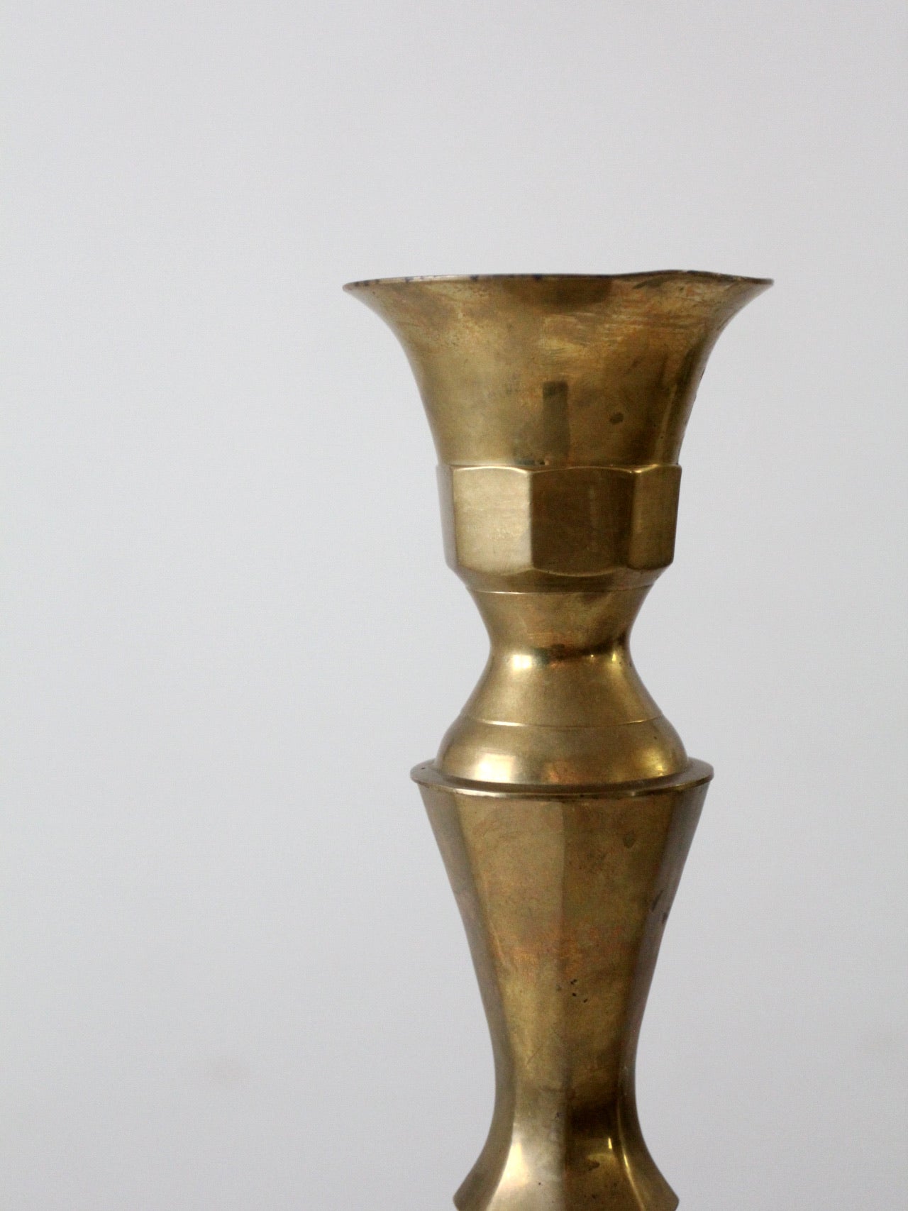 antique brass baluster candlestick holder