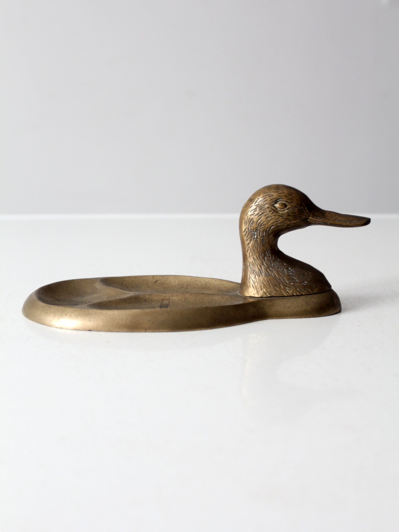 vintage brass duck valet tray