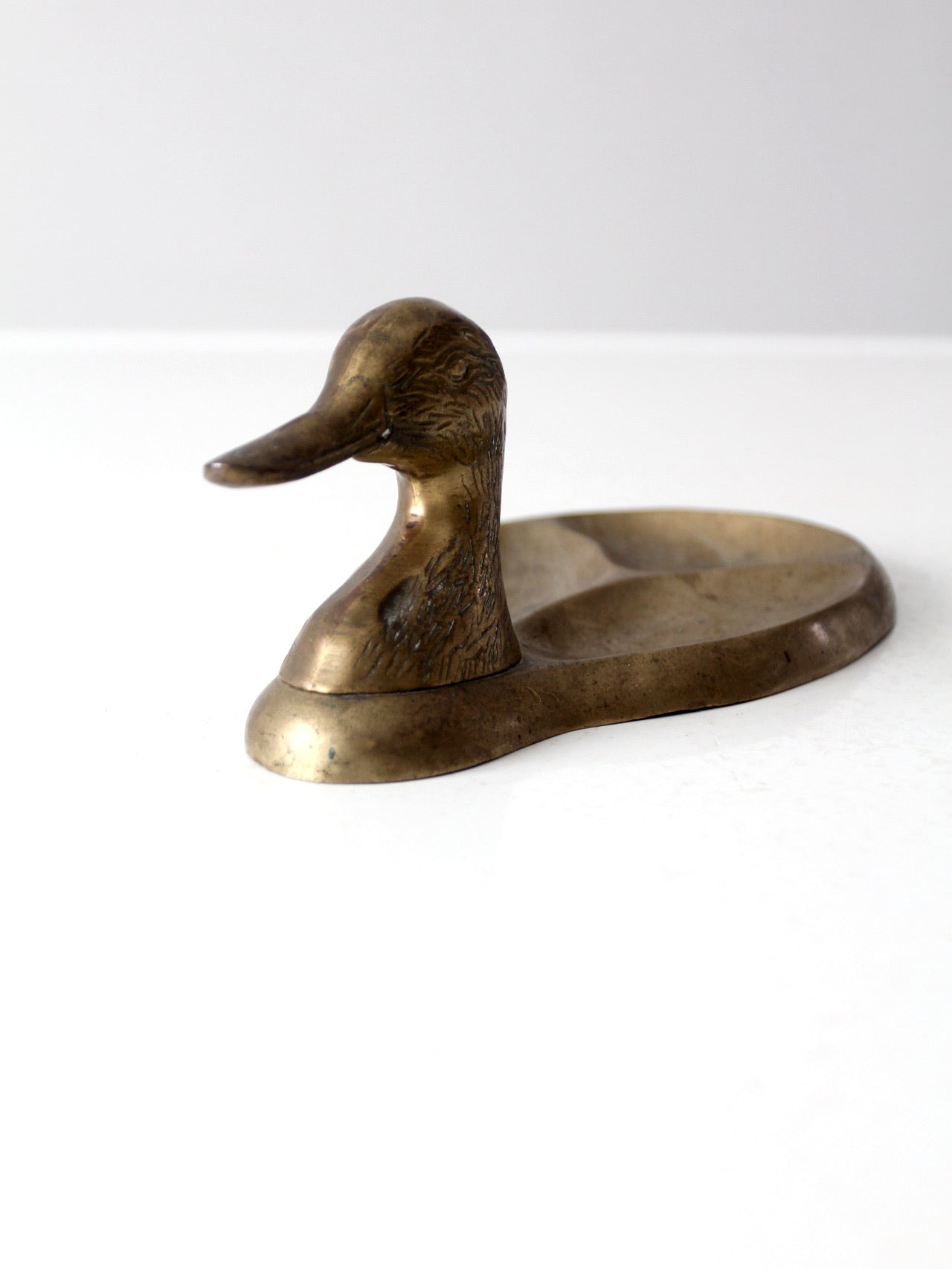 vintage brass duck valet tray