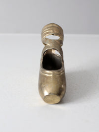 mid century brass ballet pointe shoe wall hanging