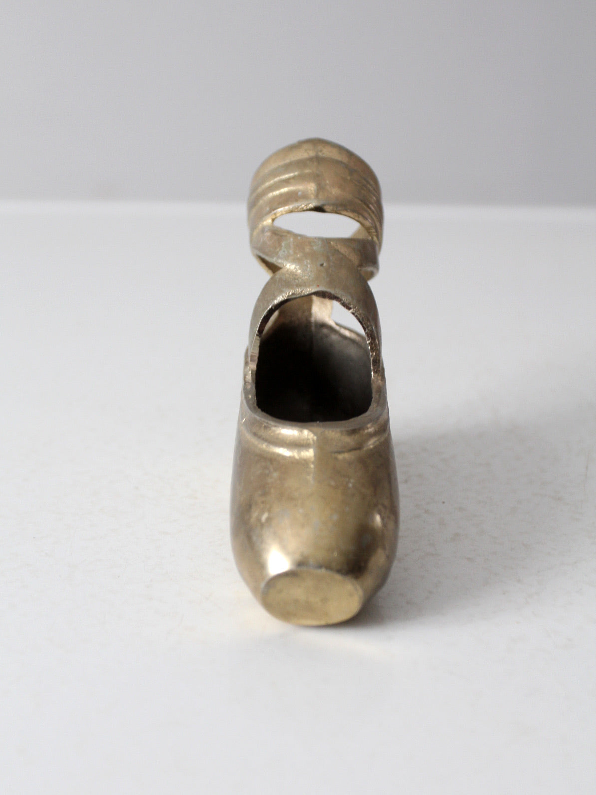 mid century brass ballet pointe shoe wall hanging