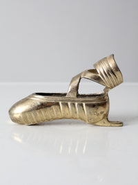 mid century brass ballet pointe shoe wall hanging